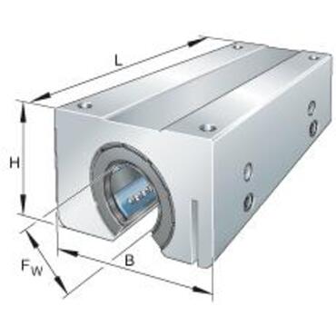 Tandem Linear ball bushing unit Open, self-aligning With sealing Series: KTSO..PP-AS